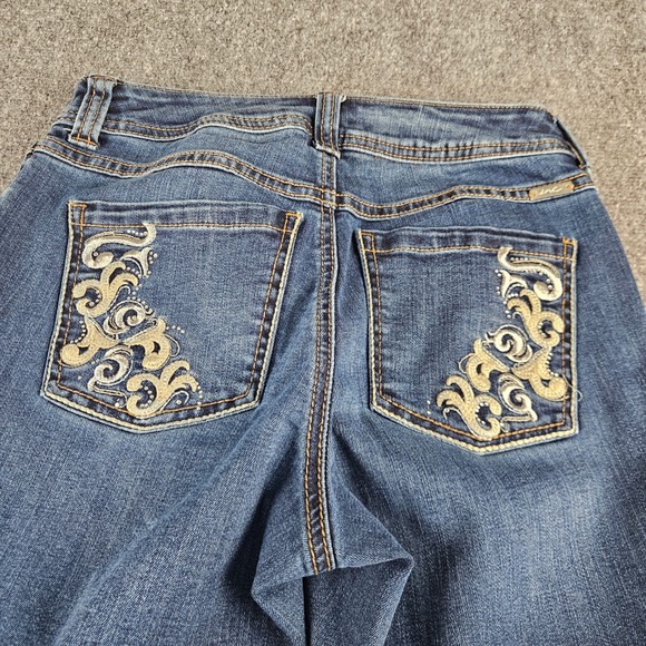 INC International Concepts Curvy Capri Jeans Dark Wash Embroidered Blue Size 0 - Picture 15 of 15